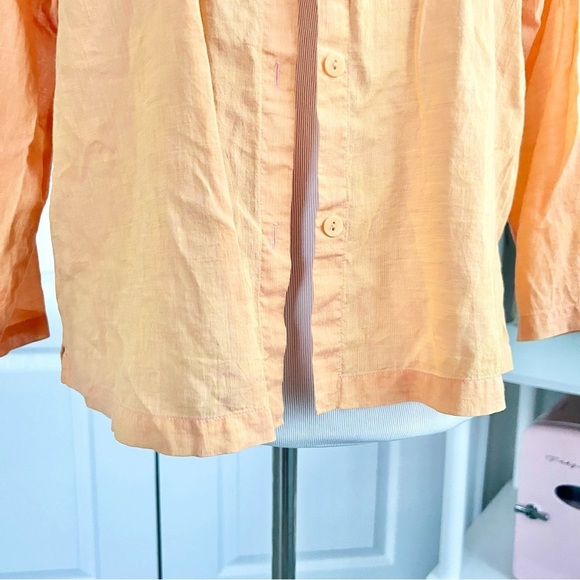 Eileen Fisher Sunburnt orange Cotton Button Up Top - Picture 4 of 11